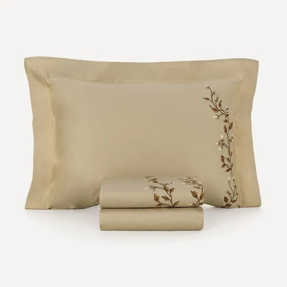 Juego de Cama Tamaño Queen de 300 Hilos con Bordado, 100 % algodón, Carmela