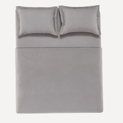 Juego de Cama Tamaño Queen, 200 hilos, 100 % algodón, tono titanio