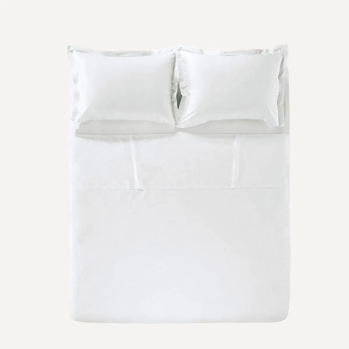 Juego de Cama Tamaño Queen, 200 Hilos, 100 % Algodón, tono blanco