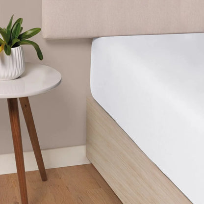 Sábana Ajustable Tamaño Queen, 100 % algodón, color blanco
