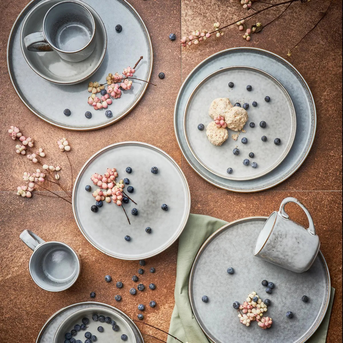 Juego de Loza 16 Piezas Cerámica Seul Gris 4 Personas