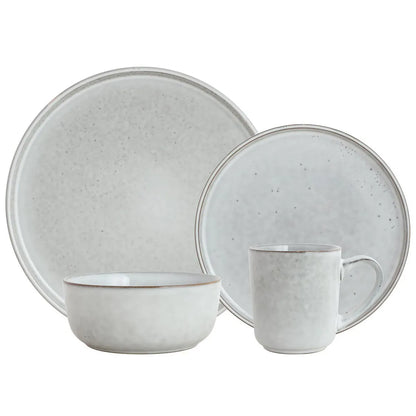 Juego de Loza 16 Piezas Cerámica Seul Gris 4 Personas