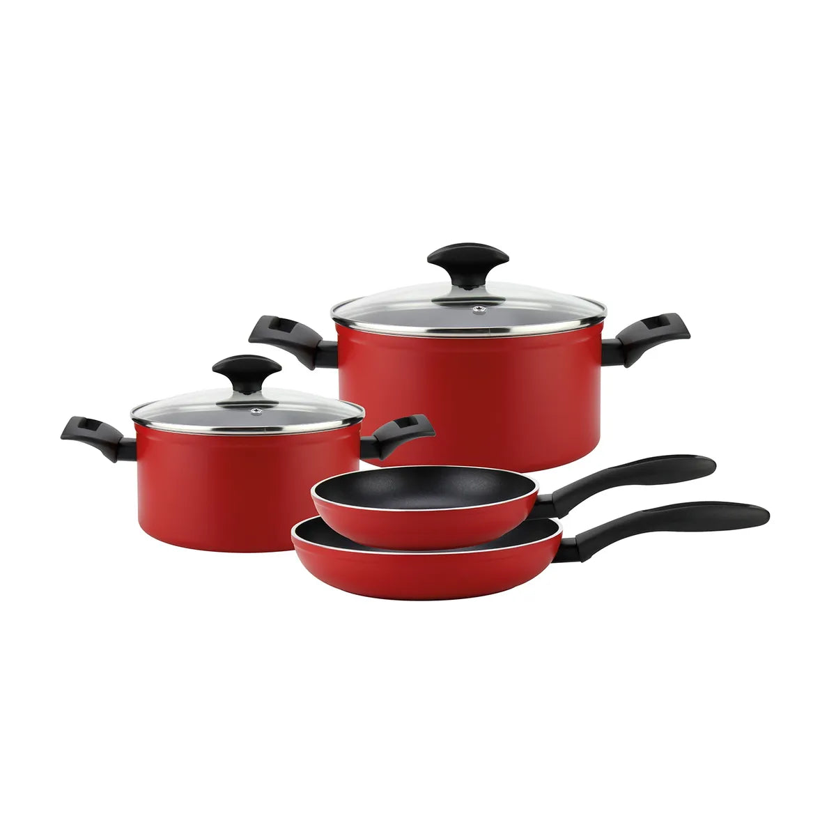 Batería de cocina de aluminio roja Máxima 6 Piezas