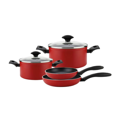 Batería de cocina de aluminio roja Máxima 6 Piezas