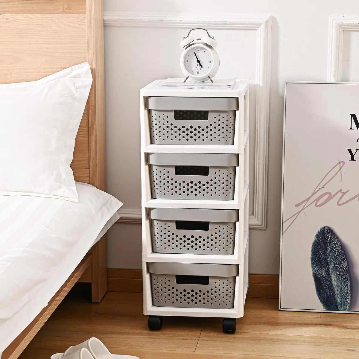 Cajonera Organizadora 31x66x38 cm Gris/Plata