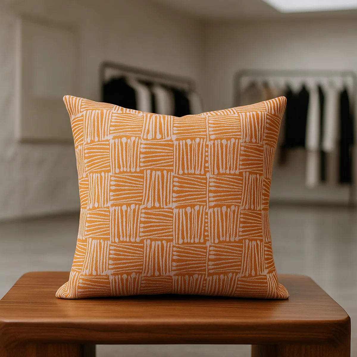 Funda cojín decorativa naranjo 45x45 sofá dormitorio 694