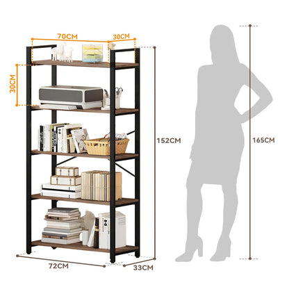 ROHE Estante de 5 Repisas Multiuso 152x72x33cms Marrón