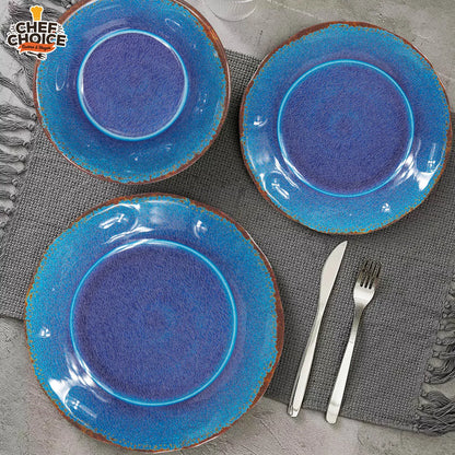 Set 16 Pcs Juego de Vajilla Completo Melamina Color Azul Chef Choice
