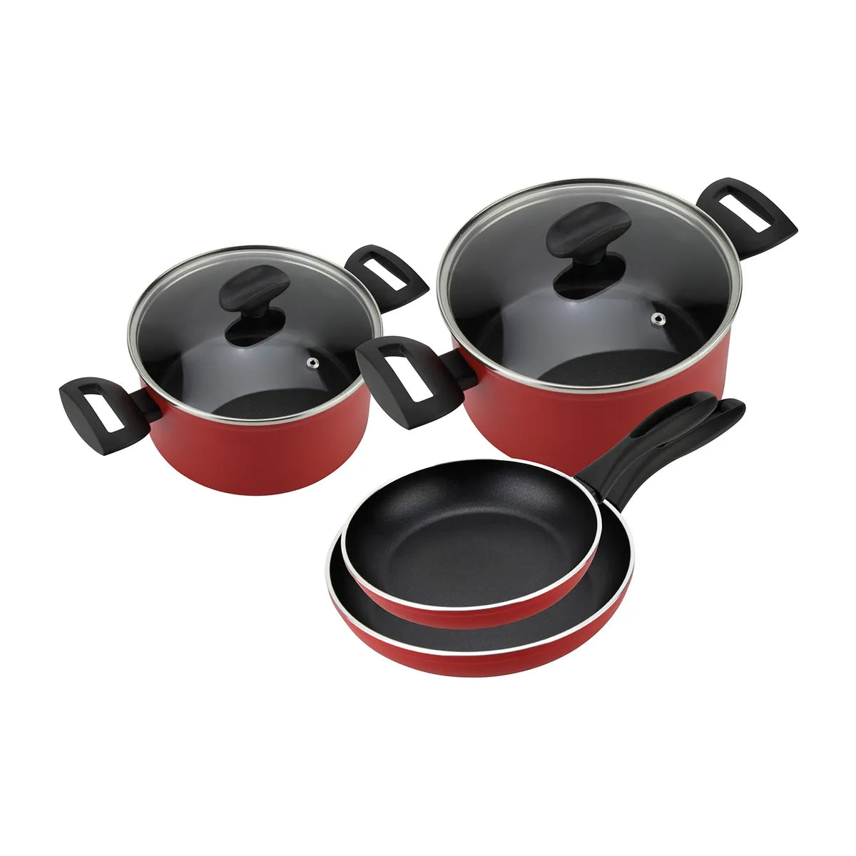 Batería de cocina de aluminio roja Máxima 6 Piezas