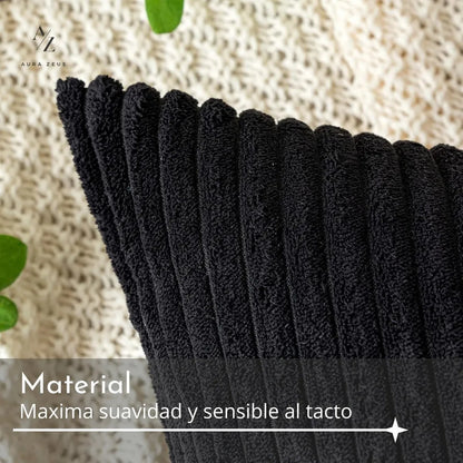 Set De 2 Fundas De Cojines Cama Sillon Suave Negra 45 X 45 Aura Zeus