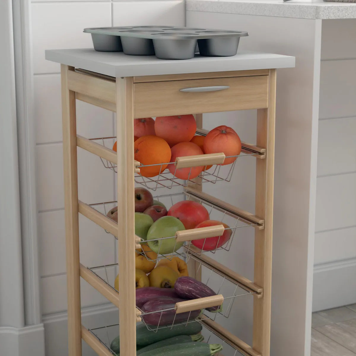 Carro Organizador de Verduras 4 Canastos