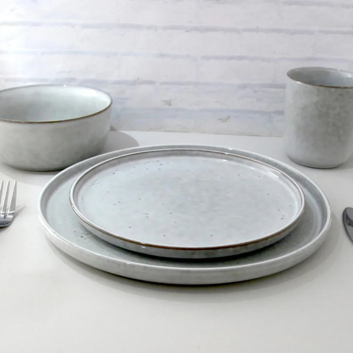 Juego de Loza 16 Piezas Cerámica Seul Gris 4 Personas