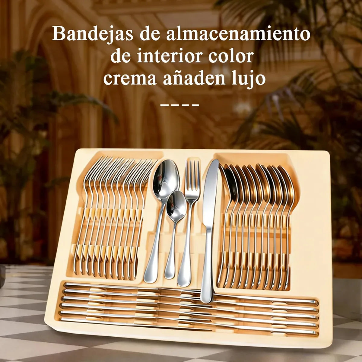 Juego de vajilla de acero inoxidable de 84 piezas