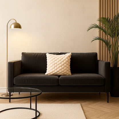 Funda de cojín beige 45x45 textura burbuja sofá 651