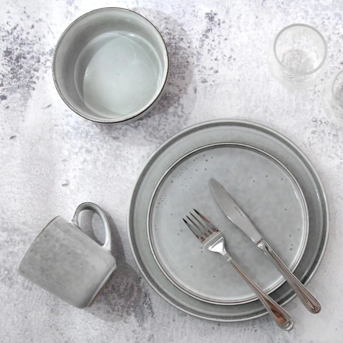 Juego de Loza 16 Piezas Cerámica Seul Gris 4 Personas