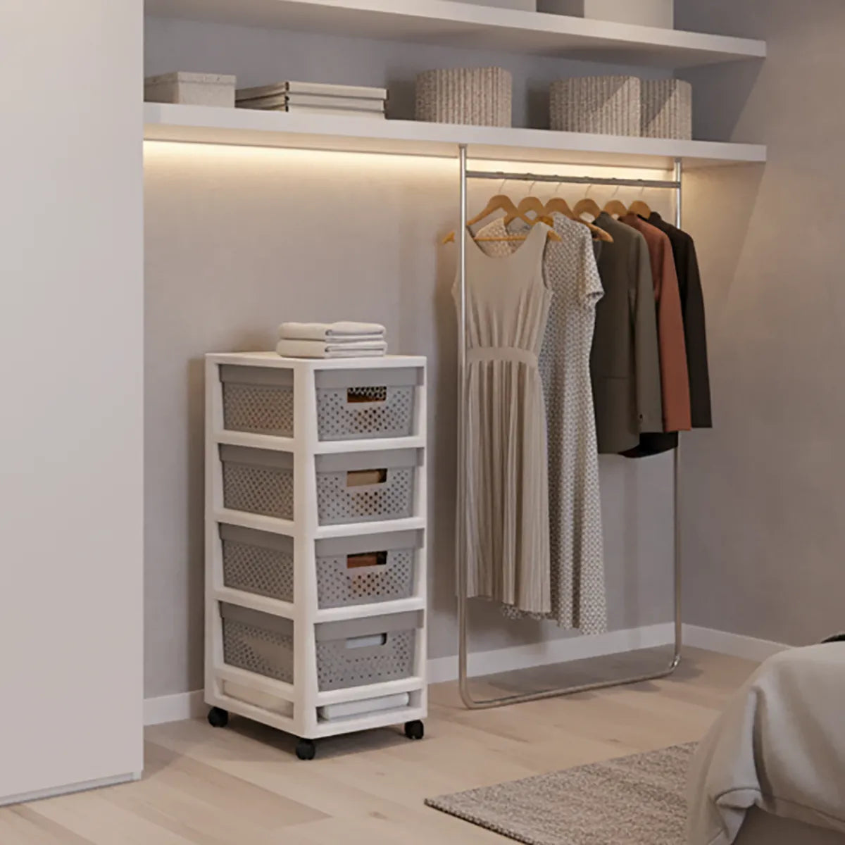 Cajonera Organizadora 31x66x38 cm Gris/Plata