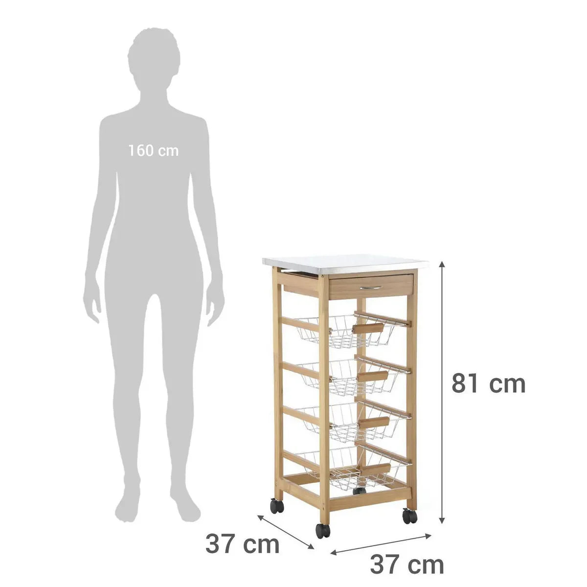 Carro Organizador de Verduras 4 Canastos