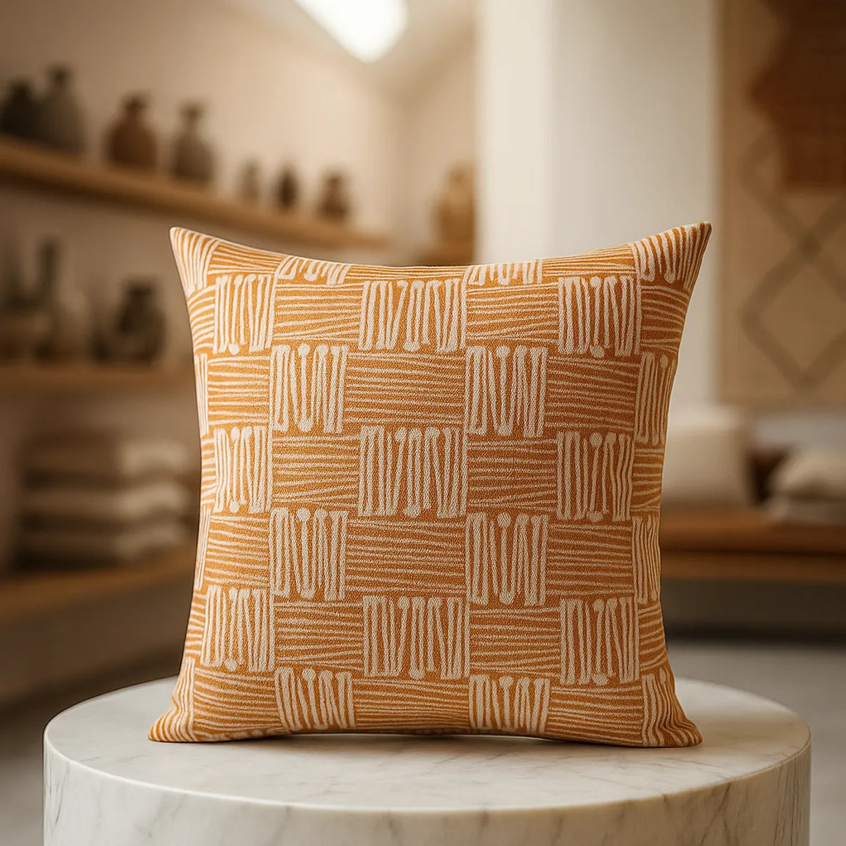 Funda cojín decorativa naranjo 45x45 sofá dormitorio 694