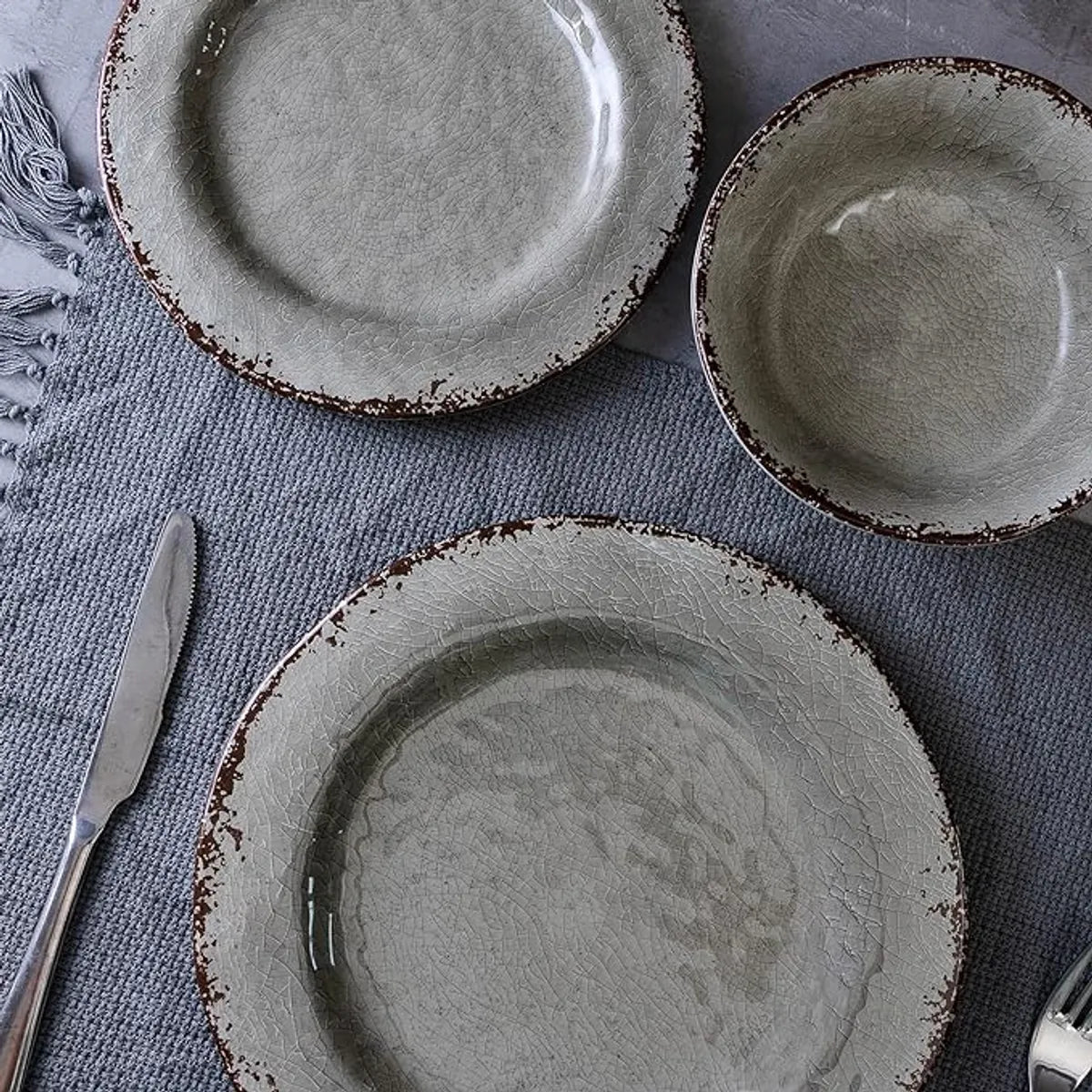 Set 16 Pcs Juego De Vajilla Completo Melamina Color Gris Chef Choice