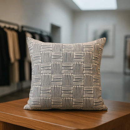 Funda cojín decorativa gris 45x45 sofá dormitorio 694