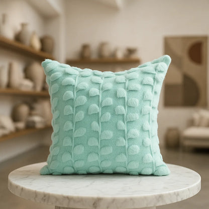 Cubre cojín 45x45 turquesa floral esponjosa sofá 674