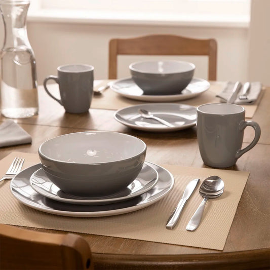 Juego De Loza Two Tones Cerámica 24 Piezas Color Play Mica