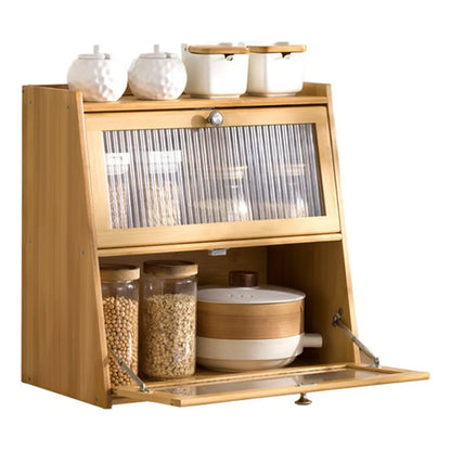 Gabinete de Bambú 2 Niveles Organizador Cocina Panera Multifun