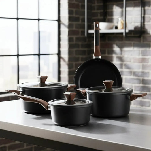 Batería de Cocina 7 Piezas Cerámica Black Wood Wurden