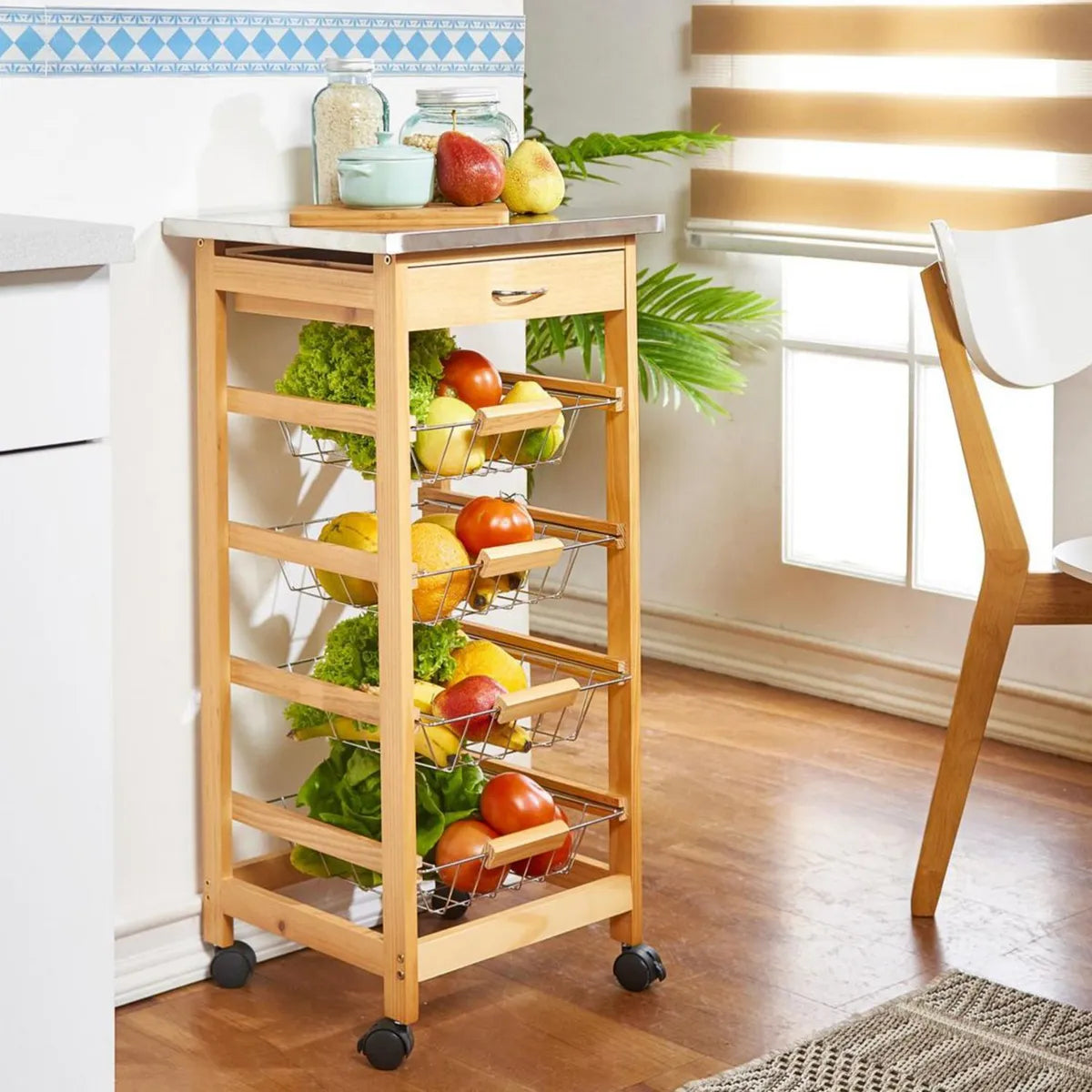 Carro Organizador de Verduras 4 Canastos